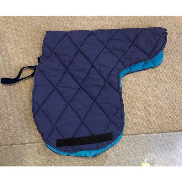 Dark Blue Quilted English Saddle Pad - Picture 2 of 4